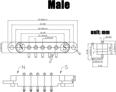 2 Pair Magnetic Bend Pogo Pin Connector: 2/3/4/5/7/8 Pin 2A Magnetic Connector Male+Female for DC Charge Power Socket