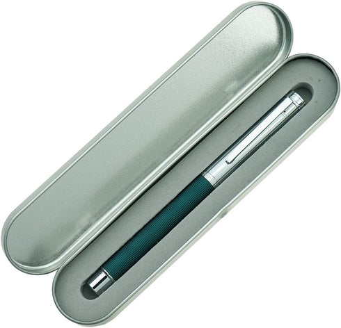 Hongdian 1843 Solid Metal Fountain Pen, Extra Fine Nib, Green Ripple Pattern with Refillable Converter and Case