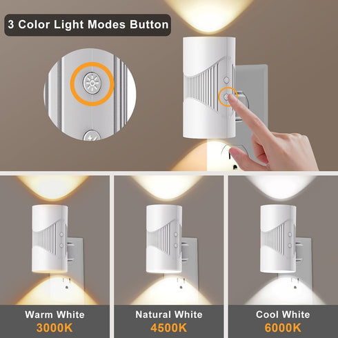 3 Dimmable 2 Pack) easuntec Night Light, Night Lights Plug into Wall, Warm Led Night Light, Dusk to Dawn Light Sensor
