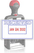 Heavy Duty Office Date Stamp with Received, Self Inking Dater, Style B, Blue & Red Ink