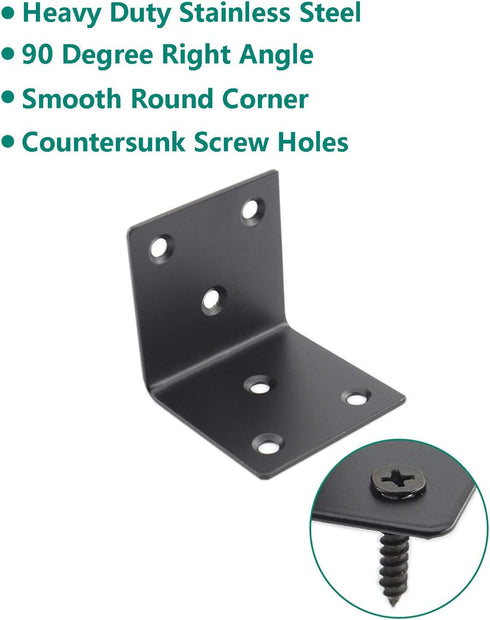 90 (50x50x50mm) Heavy Duty Stainless Steel Corner Bracket,ULIFESTAR L Shaped Shelf Bracket Degree Corner Brace Large