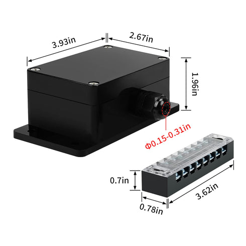 ABS IP67 Waterproof Dustproof Electrical Junction Box, with 15A 600V Barrier Terminal Cable Connector, 3.93 * 2.67 *