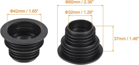 MECCANIXITY Drain Pipe Seal Hose Silicone Plug Sewer Sealing Ring Connector for Kitchen Bathroom, Black