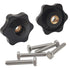 6 Star T Track Knobs and Bolts Kit, 5 Pack 6 Star Knobs 1/4 Inch 20 Female + 5 Pack 1/4in 20 Thread T Bolts, Threaded Hexagon Head Thru Knob Clamping Knobs Jig Knobs T Knob