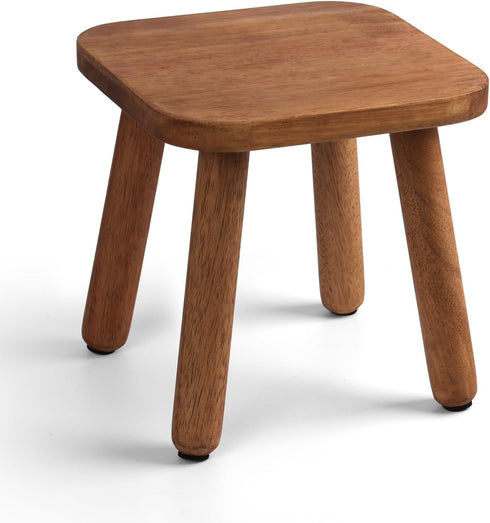 Slirike Solid Wood Step Stool 9.3" - 300lbs Capacity Plant Stand Indoor, Smal