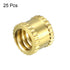 uxcell Knurled Insert Nuts - 25Pcs 1/4-20 Female Thread Brass Threaded Insert for 3D Printer Applications