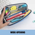 Sooez Wide-Opening Pencil Pen Case, Aesthetic Blue Pencil Pouch, Lightweight & Spacious Zipper Stationery Bag for