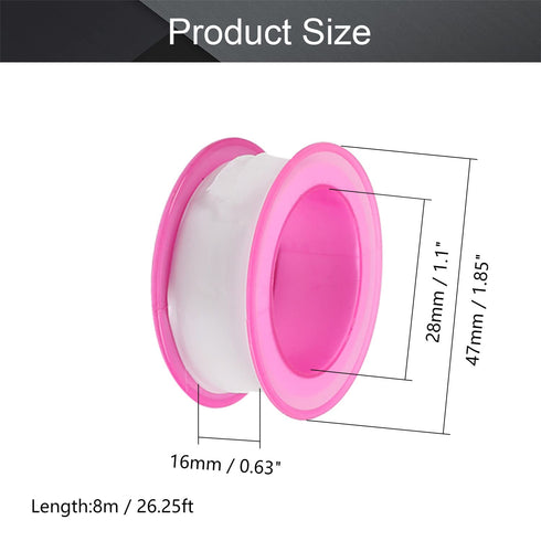 Othmro 6Pcs 16mmx8mx0.1mm Plumbing Tape Pipe Tape PTFE Pipe Sealant Tape Industrial Thread Sealants Teflon Tape Plumbers Tape Seal Tape for Plumber Pipe Thread Seal White Pink