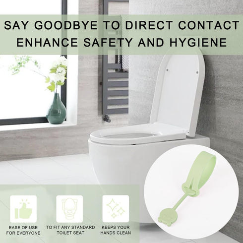 Quixella 1 Piece Cute Bear Toilet Lid Lifter, Doesn't Move to Toilet Lid Handle(Green)