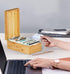 Neando 3x5 inches 20-count 200-count 4 600 Index Card Holder, Bamboo Index Card Box with Index Cards Guide and Note