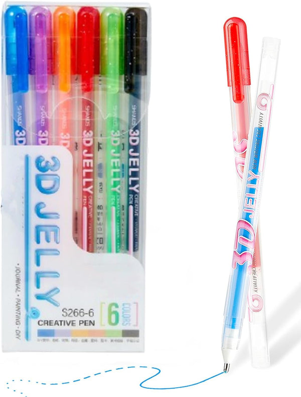 Generic 3D Jelly Gel Pens Sets, 2026 New 3D Jelly Glaze Glossy Pens,