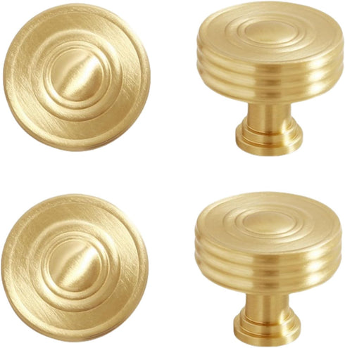 SANCHAKOU Drawer Handles 2 Pack Brass Cabinet Door Handles Wardrobe Shoe Cabinet Bedside