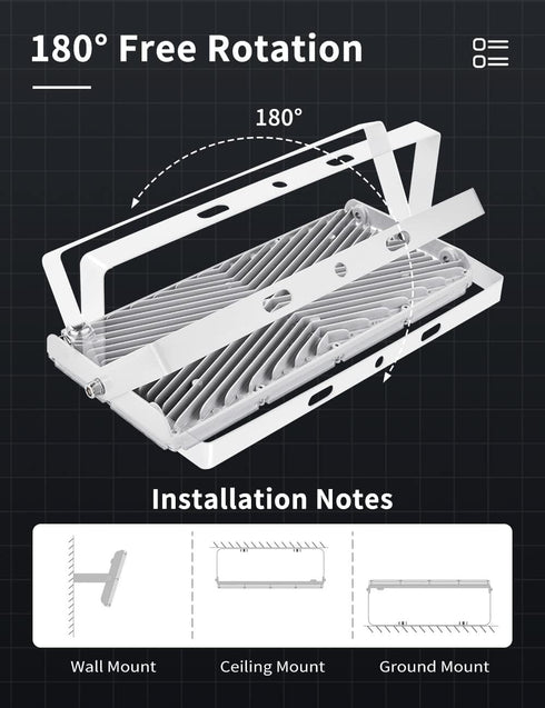 100W 8000LM Lights,6000K Lights,IP65 papasbox LED Flood Light Outdoor, Outdoor Security Daylight White led Stadium