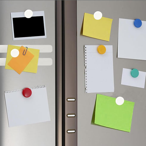 Magnetic Board with 10 Pcs White Magnet - Frameless Stainless Iron Strips with Adhesive Backing