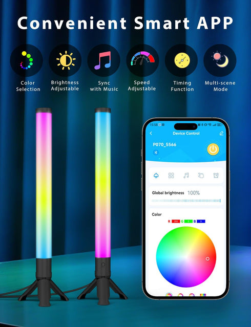 360 16 3 DAYBETTER Smart LED Light Bars, RGB Light Bars with Million Colors, Smart Gaming Lights with Music Sync