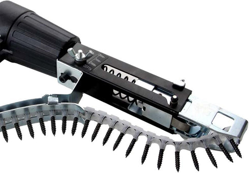 Automatic Chain Screw Gun with 50Pcs Drywall Nail Gun Adapter, Adjustable Automatic Nailing Machine Fittings