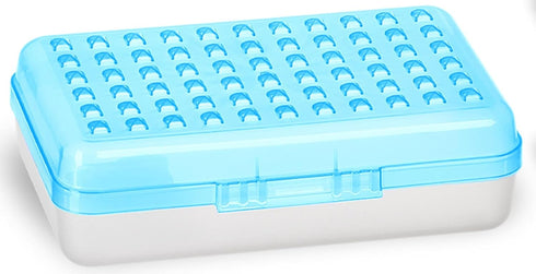 Enday Pencil Box Blue, Plastic Small Dots Pencil Case, School Storage Utility Supplies Box Organizer (1 PK)