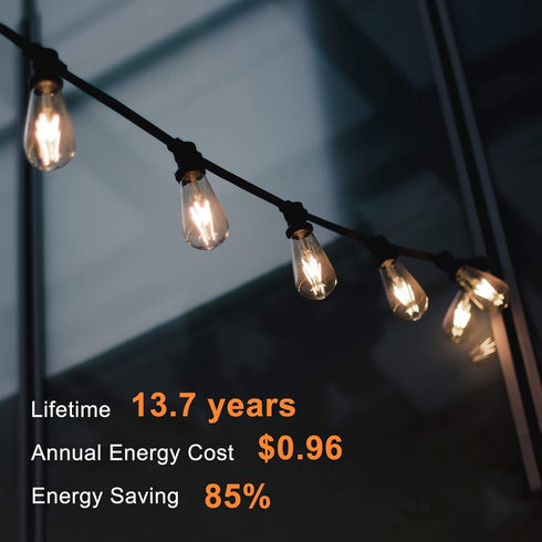 TJOY Edison Light Bulbs 60W Equivalent, Dimmable Vintage LED, E26 Medium Base, 6 Pack
