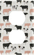 foixnub Duplex Outlets Wall Plate Cover Cute Dairy Cattle Cows 1 Gang Duplex