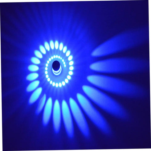CTIRCHIU 3W Dimmable Spiral LED Wall Sconce Blue Light Lamp for Bedroom KTV and Bar Decor Modern Design Adjustable
