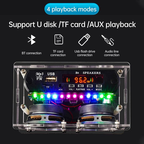 diymore DIY Bluetooth Speaker Kit Radio Soldering Practice Kit,Dual Speakers & Remote Control,for TF/AUX/Bluetooth/USB