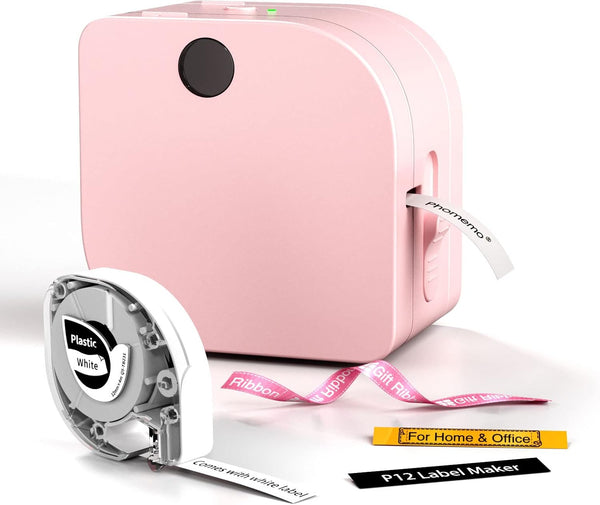 Phomemo Label Maker Machine with Tape, P12 Ribbon Printer Machine Small Bluetooth Label