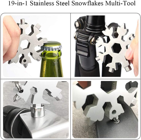 19 In 1 Incredible Tool - Easy N Genius, FEX 18-in-1 Stainless Steel Snowflakes Multi-Tool
