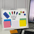 Whiteboard Set - 15 x 12" White Board with 1 Eraser, 4 Markers, 4 Magnets, and 6 Labels for Home Office Reminder