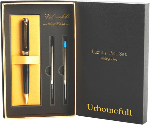 Stunning Ballpoint Pen with 24K Gold Trim, Luxury Gift Set for Men Women, Nice Writing Pens for Christmas