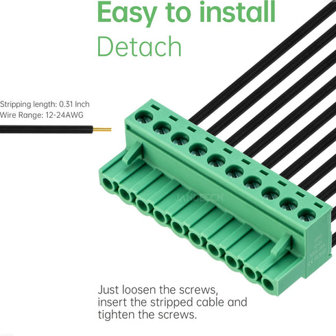 4Pcs 10 Pin 5.08mm Pitch Screw Terminal Block Connector with 4Pcs 10 Pin Phoenix Plug, DIY PCB Mount