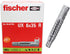 fischer Universal Plug UX 6x35 R (with Rim) 100pcs for Solid, Hollow, and Board Building Materials