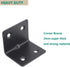 90 8 Pack Black(38x30x30mm) Heavy Duty Stainless Steel Corner Bracket,ULIFESTAR L Shaped Shelf Bracket Degree Corner