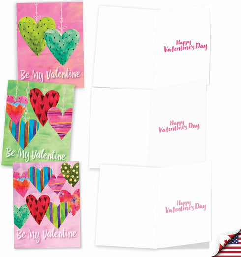 The Best Card Company - 10 Boxed Valentine Note Cards with Envelopes - Heartfelt Assorted Greeting Cards for