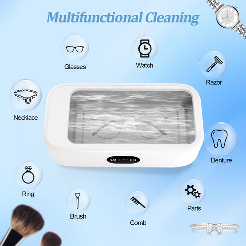 zj JIA BAO 22 oz 360 49khz TR Jewelry Pearl Cleaner Stain Removal, Portable Ultrasonic for Glasses, Watch Bands