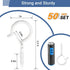 50 2.2 Inches, ADIIL PCS Q Hanger Hooks with Safety Buckle, Windproof Screw Hooks for Hanging Outdoor String Lights