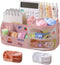 Kawaii Stationery Storage Box, Makeup Organizer with 2 Drawers and 5 Compartments for Teen Girls