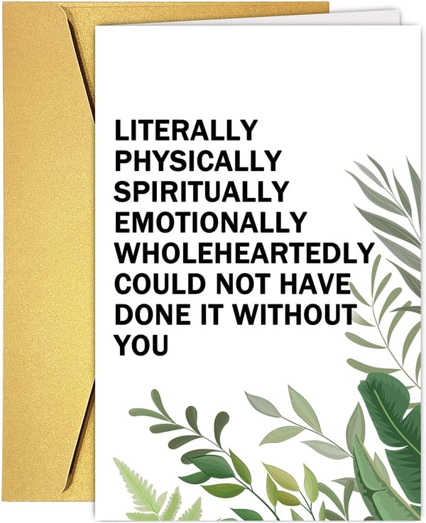 CTVSPC Heartfelt Thank You Card for Men Women, Poem Appreciation Card for Boss