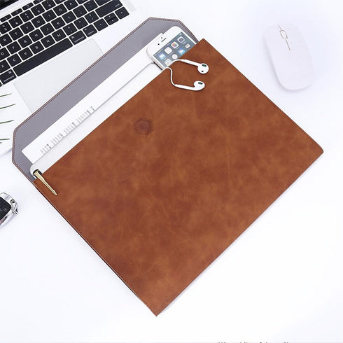 Vintage Leather Folder, Document Briefcase for Office and Work Essentials, Handmade, Brown