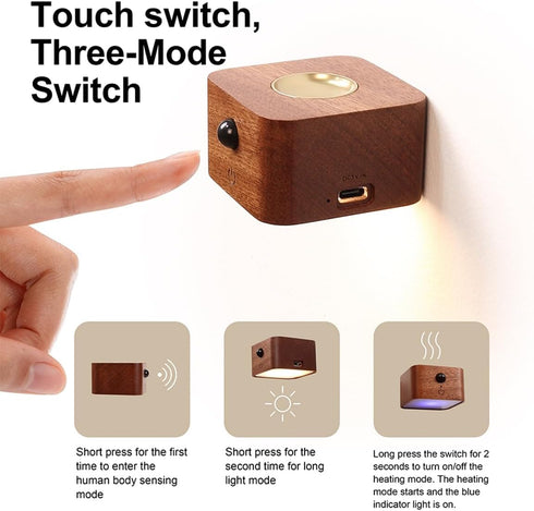 HBCIDC Motion Sensor Night Light with Desktop Wall Mounted Essential Oil Diffuser Perfect for Bedroom Car Romantic Gift