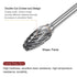 10pcs Carbide Rotary Burrs: 1/8" (3mm) Shank 1/4" (6mm) Head Double Cut Flame H Shape Die Grinder Bits