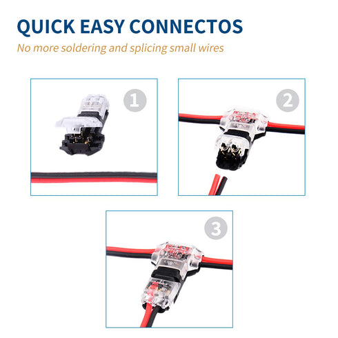 Low Voltage Wire Connector, Quick Solderless T Tap Wire Splice Connector, 16 Pack