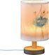 YYZZH Table Lamp Ballerina Ballet Dancer in Pastel Color Dancing on White Nightstand Lamp with Wood Base Fabric Lamp