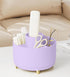Desk Pencil Pen Holder 5 Slots, 360° Degree Rotating Organizer for Kids, Office, Home, School (Purple 2)