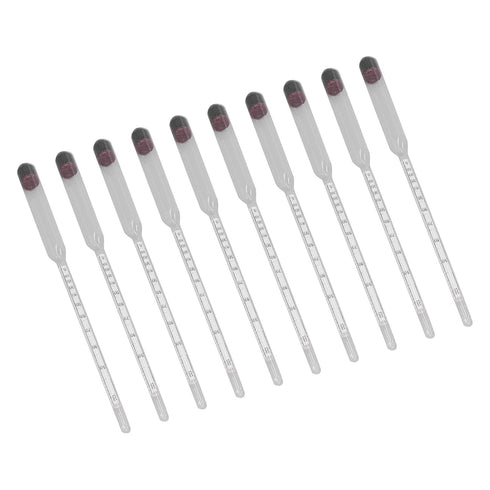 Cerlyiont 10 Set, Set 0-100 Pcs Hydrometer Test Kit, Hydrometer and Glass Test Jar Hydrometer Glass Beer Tester Wine
