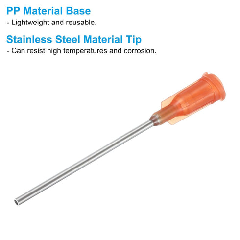 PATIKIL 15Ga x 1.5 Inch Dispensing Needle Tips, 10Pcs Stainless Steel and Plastic Glue Needle Tube Blunt Tips