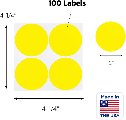 ChromaLabel 2 Inch Round Label - Removable Color Code Dot Stickers, High Visibility for Warehouse Inventory
