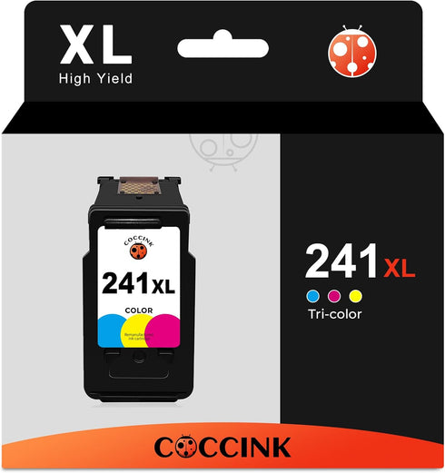 COCCINK 241XL Color Ink Cartridge for Canon Pixma Printers, CL-241 XL 241 (1 Tri-Color)