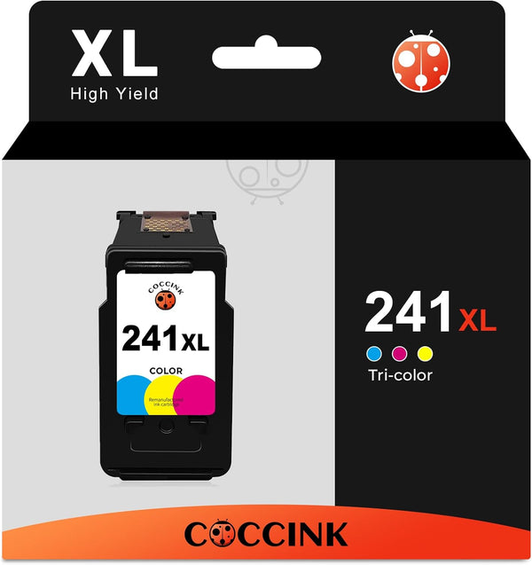 COCCINK 241XL Color Ink Cartridge for Canon Pixma Printers, CL-241 XL 241 (1 Tri-Color)