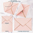 Whaline 50Pcs Blush Pink Invitation Envelopes with Rose Gold Border, V-Flap Gift Card Sleeves for Mailing, 7.3x5.3 Inch