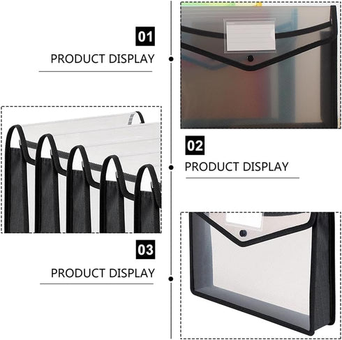 File Holder Transparent File Folder for Document Expanding File Wallet - A4 Wallet Plastic Wallets Clear Poly Envelopes